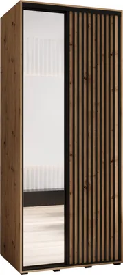 Produktbild von MEBLE KRYSPOL Sapporo 2 Schrank mit 2 Schiebetüren - 205,2x100x60 cm - Artisan Artisan Schwarz