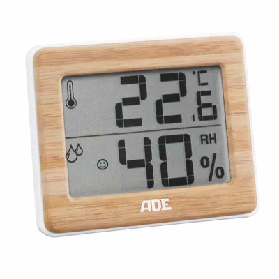 Produktbild von ADE digitales Thermo-/Hygrometer weiß-bambus WS1702