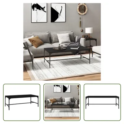 Zdjęcie produktu dla The Living Store stolik kawowy czarny 100x50x35 cm materiał drewnopochodny