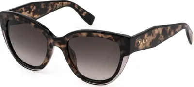 Image de Lunettes de soleil pour femmes Furla SFU779V 07UX AVANA, couleur marron/beige, monture LUCIDA, dimensions : 53/20/140