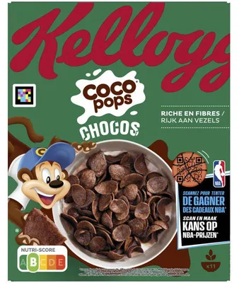 Image de Kellogg's Coco Pops Chocos Breakfast Cereals 330g - Flocons de riz croustillants au chocolat