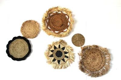 Productafbeelding van Set van zes natuurlijke wanddecoraties - Collectie Bintang