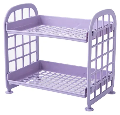 Image de Étagère de rangement pour bureau, 2 niveaux, pliable, très résistante, étagère de bureau, organiseur pour cosmétiques, salle de bain, cuisine