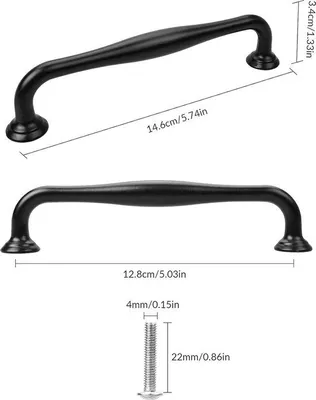 Zdjęcie produktu dla Klamki do drzwi balkonowych, zestaw 12-częściowy, 128 mm, do drzwi przesuwnych i zewnętrznych