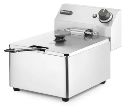 Zdjęcie produktu dla Hendi 205815, Frytkownica, 6 l, 50 °C, 190 °C, Pojedyńczy, Srebrny