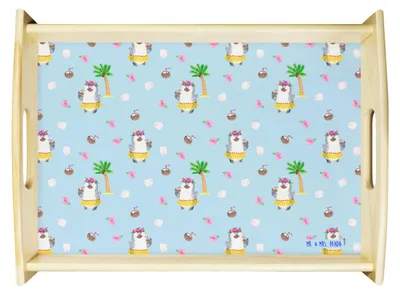 Produktbild von Mr. & Mrs. Panda Tablett Pinguin Kokosnuss - Blau - Geschenk, Sofa, Hawaii, sofatablett, Aloha, Deko, Urlaub, Erholt, Servier, Ferien, Serviertablett