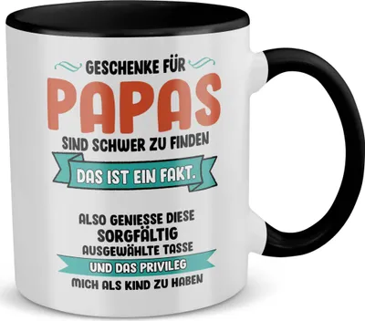 Produktbild von 22Feels Papa Geschenk Vatertag Vater Tasse Geburtstag Kaffeetasse Männer Weihnachten Haferl (Weiss-Schwarz)