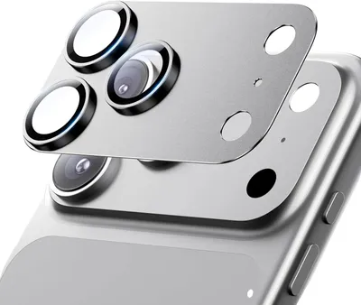 Obrázek produktu pro Ochranná fólie na objektiv fotoaparátu, tvrzené sklo, odolná proti poškrábání, stříbrná, pro iPhone 17 Pro