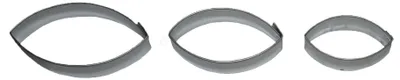 Produktbild von Ausstechformen Set Schifferl 3er Edelstahl 35 x 20 mm, 45 x 25 mm, 60 x 28 mm