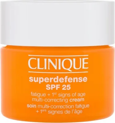 Zdjęcie produktu dla Clinique Superdefense Broad Spectrum SPF 25 Fatigue + 1st Signs Of Age Multi-Correcting Cream, Unisex, 50 ml, Krem, Skóra sucha, Bardzo sucha skóra, Przeciwstarzeniowy, Nawilżający, Ochrona, Słoiczek