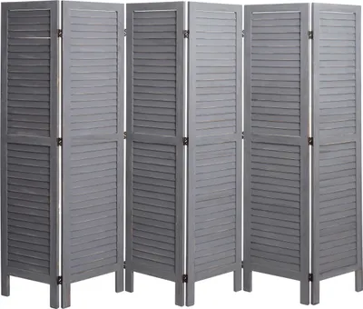 Produktbild von Paravent MCW-G30, Trennwand Sichtschutz Raumteiler, Shabby-Look 170x240cm  grau