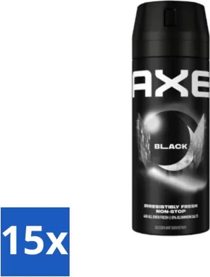 Obrázok produktu pre Ax Deodorant telový sprej čierny 150 ml – výhodné balenie – 15 kusov
