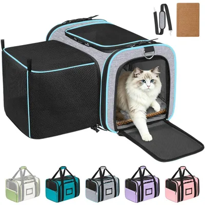 Produktbild von Transportbox Katze erweiterbar faltbar Flugzeugtauglich Grau