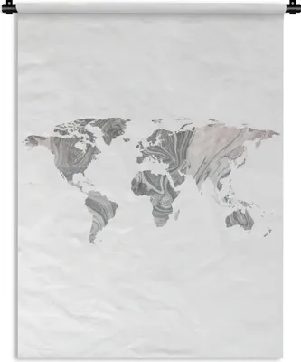 Produktbild von MuchoWow® Wandteppich Wandbehang Weltkarte - Farbe - Marmor 150x200 cm Tapisserie Dekoration Wandtuch - Wandaufhängung - Moderner