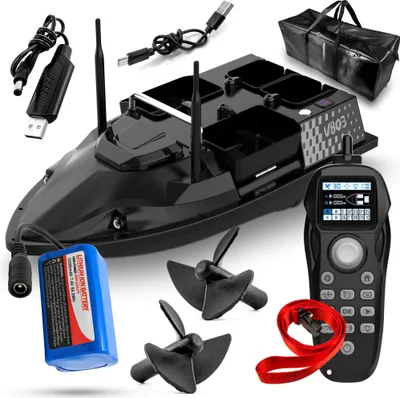 Obrázok produktu pre GOMEDIA V803 GPS návnada loď 4 kŕmidlá 3kg diaľkové ovládanie 500m RÝCHLOSŤ 15km/h