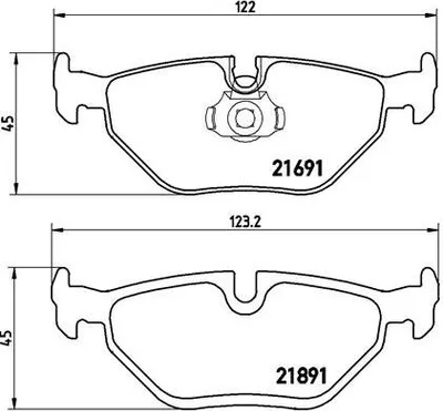 Produktbild von Brembo Bremsbelagsatz, Scheibenbremse Hinterachse P 06 023