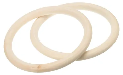 Makramee-Holzringe, 17 cm, 2 Stück, Naturholz, unbehandelt