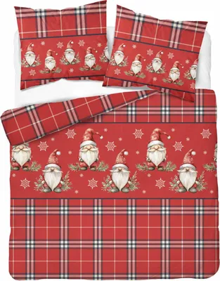 Produktbild von Bettwäsche, Flanellbettwäsche, warm, für den Winter 200x220 5622a Weihnachten, Weihnachtselfen