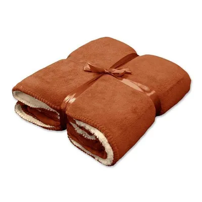 Imagen del producto de Unyqoos® Unique Living Coby: Manta de poliéster, diseño escocés, 130 x 160 cm, color marrón avellana