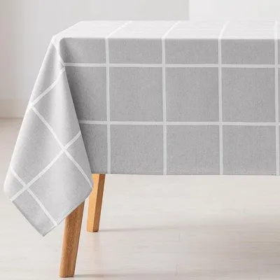 Produktbild von Azomor®️ Wasserabweisendes und elegantes Jacquard-Tischdecken in Hellgrau 140x200 cm