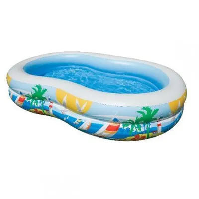 Produktbild von Aufblasbarer Kinderpool 262x160cm, Bunt, Weicher Boden, Stabile Wände, Robustes PVC