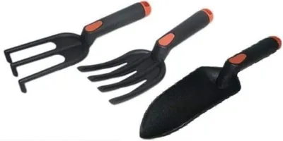 Produktbild von Bradas Gartengeräte-Set 3-teilig aus Fiberglas schwarz / orange