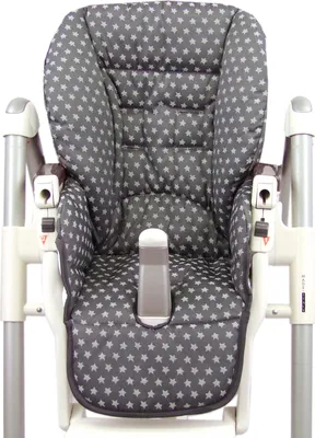 Produktbild von BAMBINIWELT Ersatzbezug, Sitzkissen, Bezug für Peg-Perego-Prima-Pappa-Diner STERNE dunkelgrau