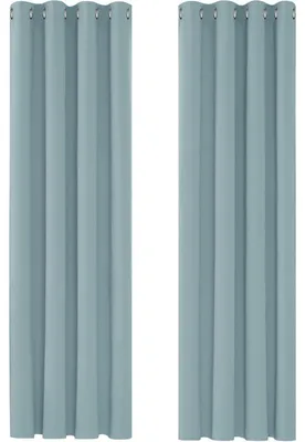 Image de Rideaux occultants, rideaux à œillets, rideaux thermiques, protection contre le froid, protection contre la chaleur, 280x140 cm, bleu ciel, lot de 2