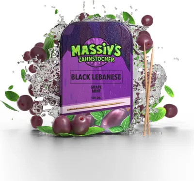 Produktbild von Aromatisierte Zahnstocher Black Lebanese  – Al Massiva – 100 Stück