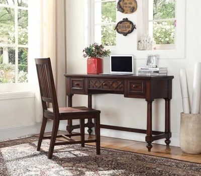Image de Bureau Table en bois Table d'ordinateur en bois massif Table de bureau Meubles de bureau Tables