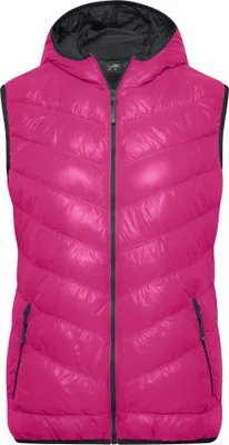 Produktbild von Ultraleichte sportliche Daunenweste mit Kapuze magenta/graphite, Gr. M