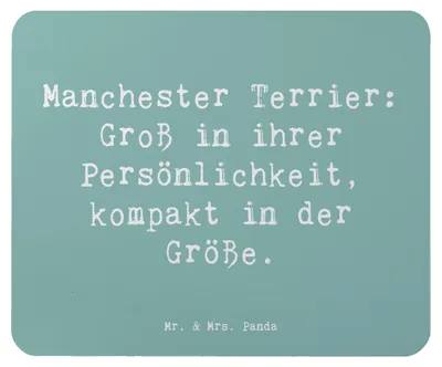 Produktbild von Mr. & Mrs. Panda Mousepad Spruch Manchester Terrier Persönlichkeit - Meeresbrise - Geschenk, sportlicher Hund, Hunderassen Eigenschaften, treuer Begleiter, Hunderasse