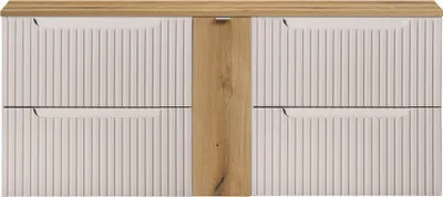 Produktbild von Waschtischunterschrank 140cm, kaschmir und Eiche, NEWPORT-56-CASHMERE