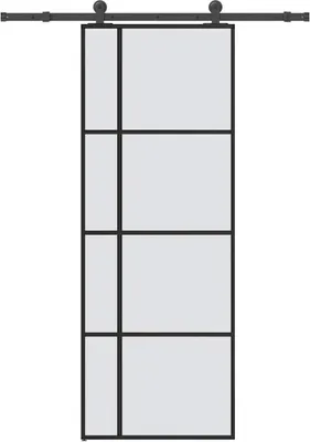 Obrázok produktu pre Posuvné dvere s kovaním 76x205 cm ESG sklo a hliník