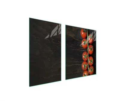 Image de Plaques de recouvrement pour cuisinière 2 pièces 100x52 Couverture de champ en vitrocéramique Planche à découper en bois Tomates