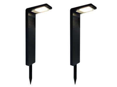 Zdjęcie produktu dla 2x Lampa Ogrodowa Solarna Wbijana Stojąca Słupek Oświetleniowy LED Czujnik