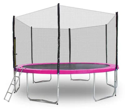 Produktbild von Trampolin-King 430cm Trampolin mit Sicherheitsnetz, Randabdeckung, Leiter, Pink MS-17140