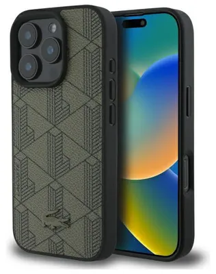 Zdjęcie produktu dla Etui Lacoste Blend Monogram MagSafe do iPhone 16 Pro zielony