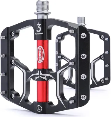 Image de Pédales de vélo en aluminium avec 3 roulements et crampons antidérapants