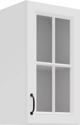 Produktbild von Glashängeschrank 40 cm Stilo Weiß Küchenzeile Küchenblock Landhaus Einbauküche