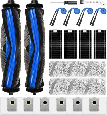 Produktbild von 20 Stück Zubehörset für Ecovacs Deebot X9 Pro Omni / X11 Pro Omni Saugroboter, 2 Hauptbürste 6 Staubbeutel 2 Mopp Reinigungswalze 4 Seitenbürsten 4 Filter 1 Reinigungsbürste 1 Schraubenzieher