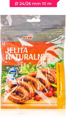 Zdjęcie produktu dla JELUX - Jelita naturalne wieprzowe 24/26 - 10 m do kiełbasy białej, podwawelskiej, śląskiej, wiejskiej, chorizo