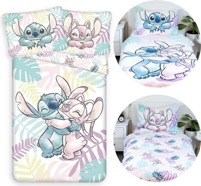 Obrázek produktu pro DISNEY Stitch Andzia OBOUSTRANNÁ, bavlněná souprava dětského povlečení na zip, 100% BOTH 140x200cm+50x70cm OEKO-TEX
