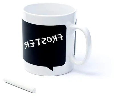 Produktbild von Großer Becher mit Tafel, XXL, 800 ml, zum Zeichnen oder Schreiben, inklusive Kreide