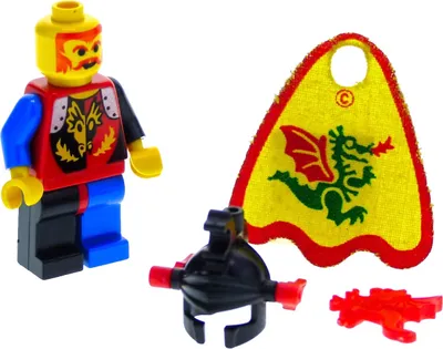 Produktbild von 1x Lego Minifigur Ritter Dragon Knights Drache Cape Helm rot 973pb0074 cas219