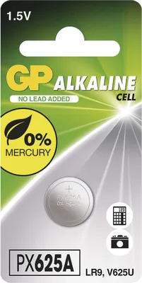 Alkalická knoflíková baterie GP 625A (LR9), 1 ks