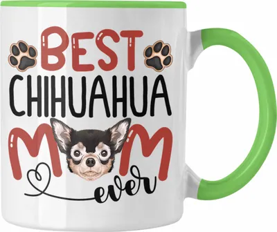 Produktbild von Trendation - Chihuahua Mom Besitzerin Tasse Geschenk Lustiger Spruch Geschenkidee Besitzerin Chihuahua Mama (Grün)