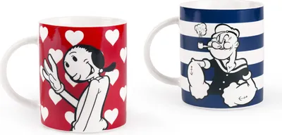 Zdjęcie produktu dla Excelsa Zestaw 2 kubków Popeye i Olivia 30 cl Porcelana Kolorowy