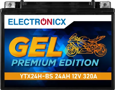 Produktbild von Electronicx GEL Motorradbatterie 24Ah 12V ▶ Motorrad Roller Quad Jetski - wartungsfrei tiefentladungsfest vibrationsfest auslaufsicher