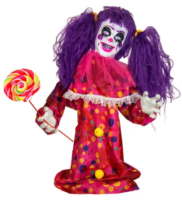 Produktbild von Spooky Horror Clown Girl als Animatronic mit Licht, Sound & Bewegung 80cm